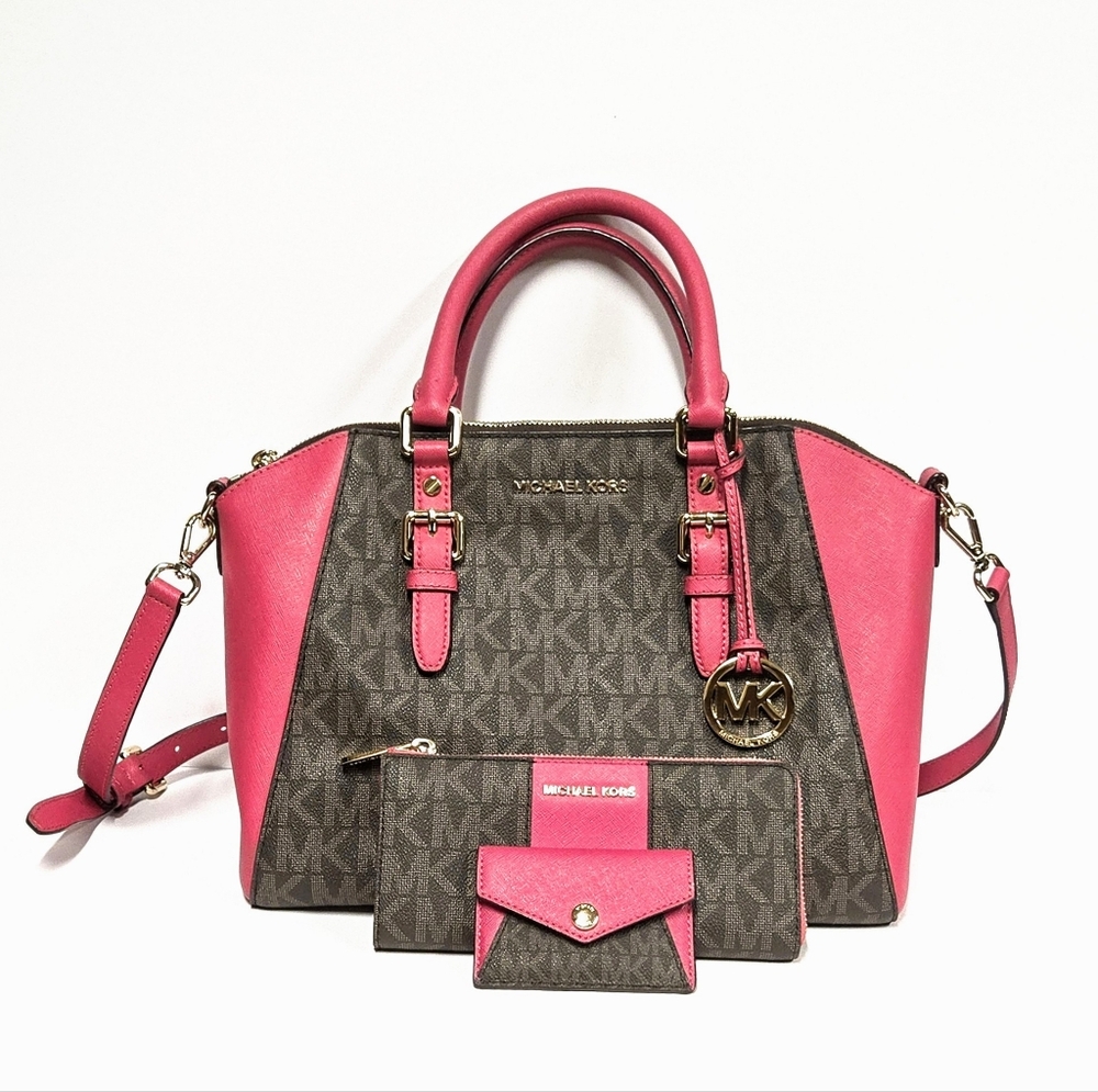 Michael Kors Ciara Set Crossbody Messenger Bag Wallet Card Holder